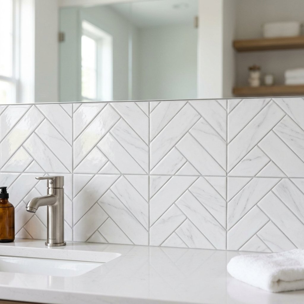 Carrara White Ceramic Tile